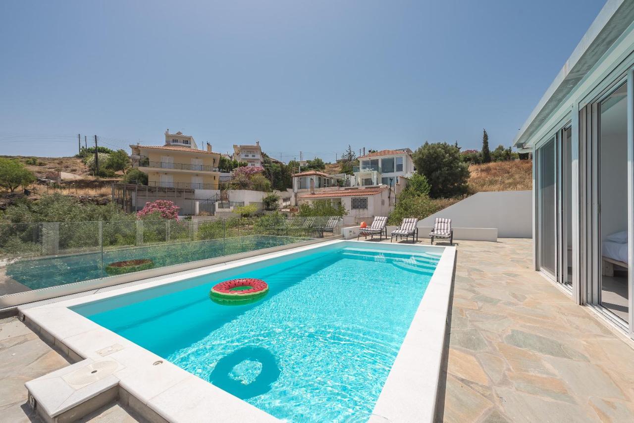 Villa Luna Private Heated Hydro Pool Bbq Beach 4Min Agia Marina Mikrolimanou Luaran gambar