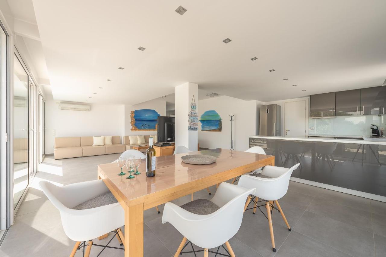 Villa Luna Private Heated Hydro Pool Bbq Beach 4Min Agia Marina Mikrolimanou Luaran gambar